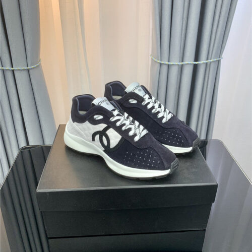 High Quality Luxury Chanel Logo Suede Sneakers – Style 37478