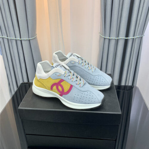 High Quality Luxury Chanel Logo Suede Sneakers – Style 42566