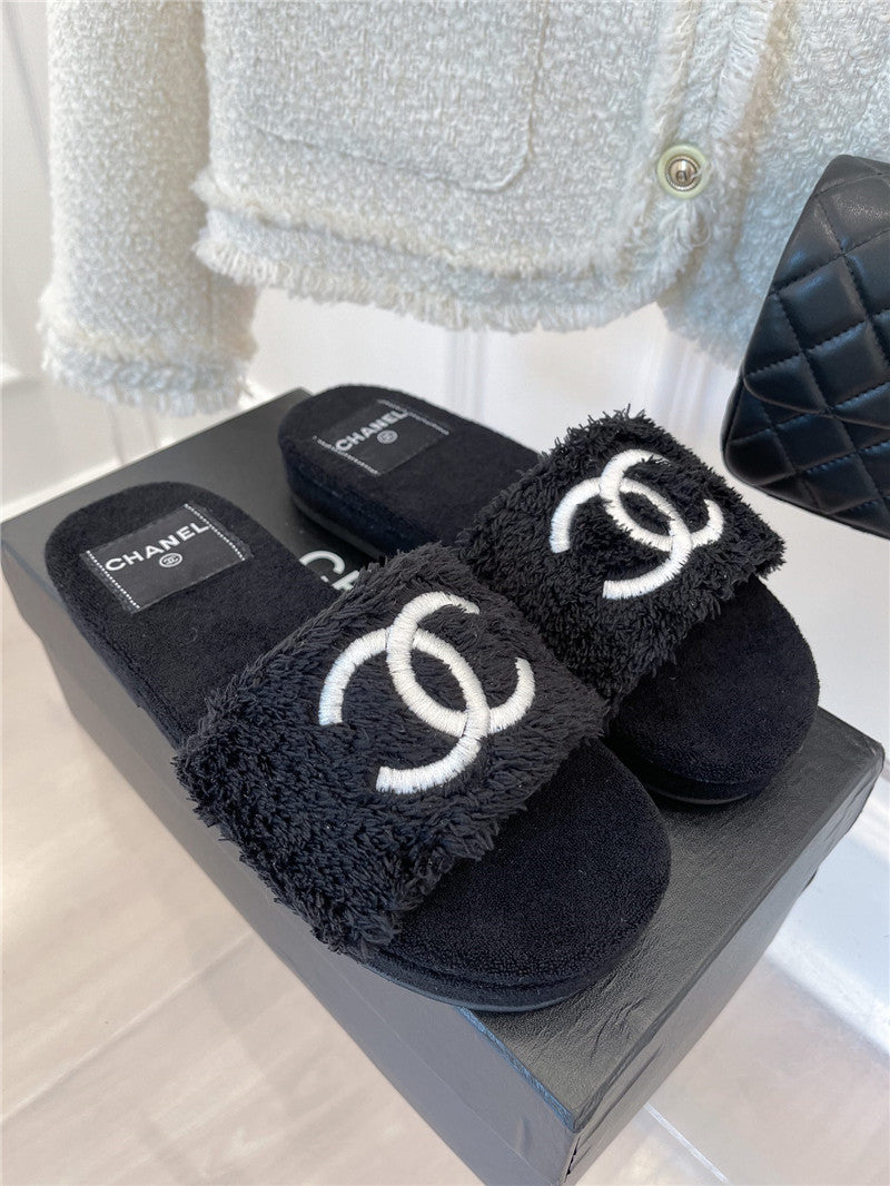 High Quality Luxury Chanel Flat Hemp Rope Slippers – Style 09958