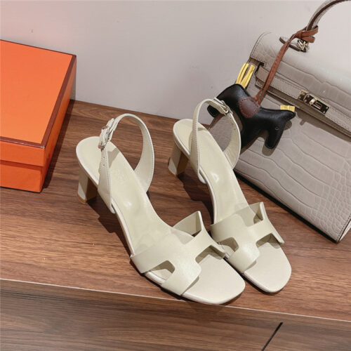 High Quality Luxury Hermes Early Spring Counter New High-Heeled Sandals