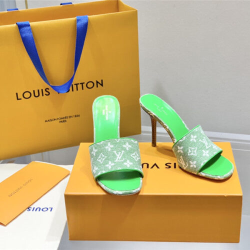 High Quality Luxury Louis Vuitton Monogram High Heel Slippers – Style 69731