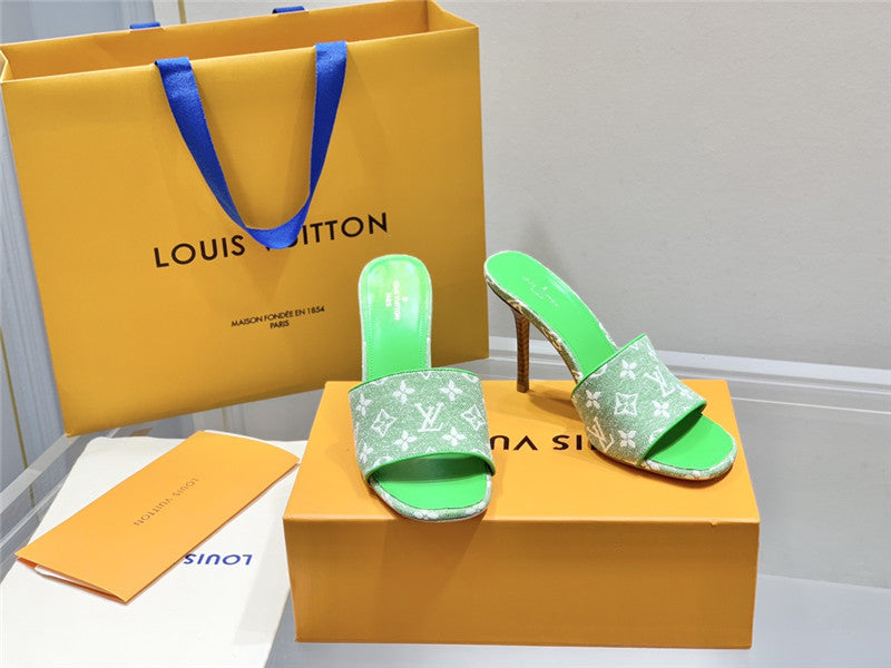 High Quality Luxury Louis Vuitton Monogram High Heel Slippers – Style 69731