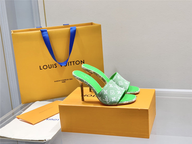 High Quality Luxury Louis Vuitton Monogram High Heel Slippers – Style 69731 product detail