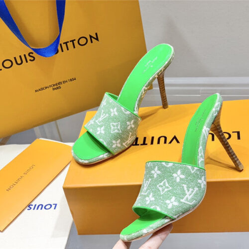 High Quality Luxury Louis Vuitton Monogram High Heel Slippers – Style 69731 product detail