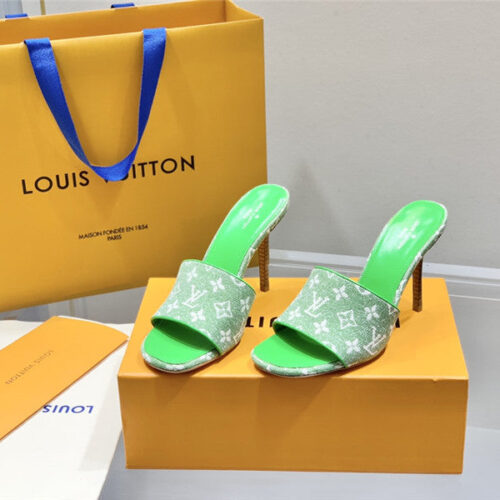 High Quality Luxury Louis Vuitton Monogram High Heel Slippers – Style 69731 alternate view