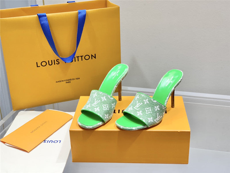 High Quality Luxury Louis Vuitton Monogram High Heel Slippers – Style 69731 product detail