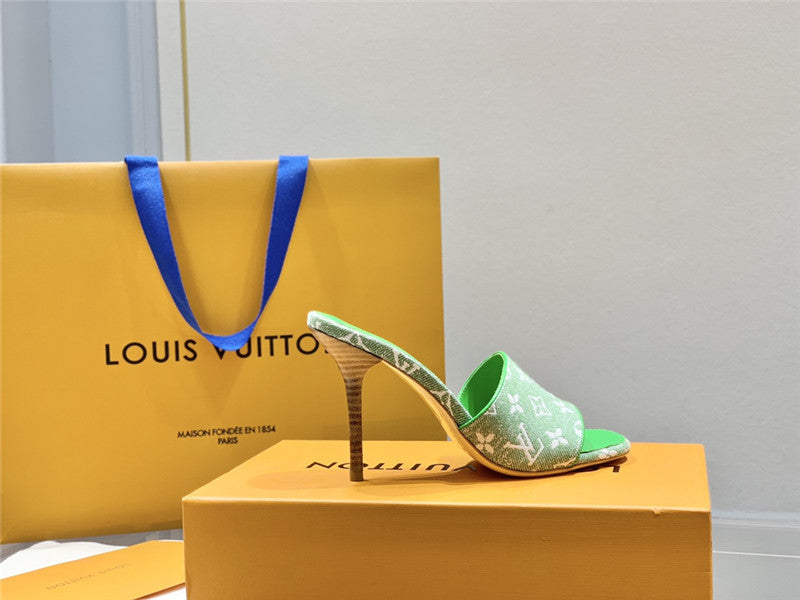 High Quality Luxury Louis Vuitton Monogram High Heel Slippers – Style 69731 product detail