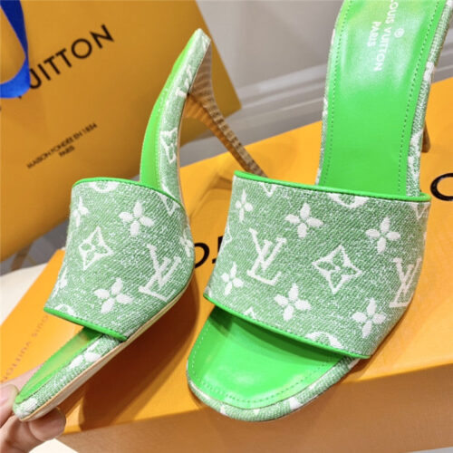High Quality Luxury Louis Vuitton Monogram High Heel Slippers – Style 69731 product detail