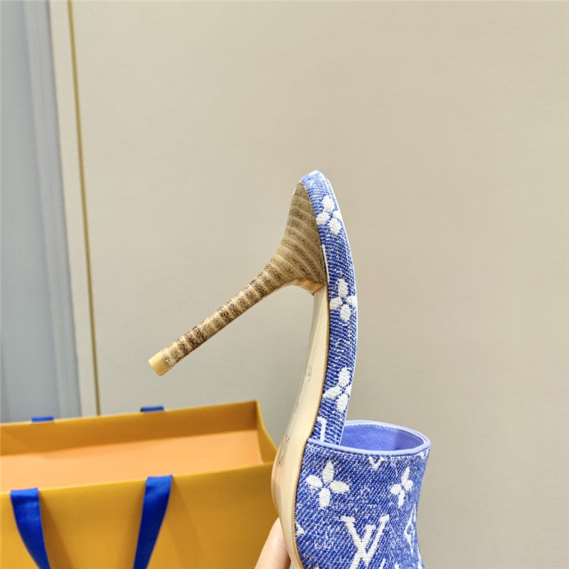 High Quality Luxury Louis Vuitton Monogram High Heel Slippers – Style 38659 product detail