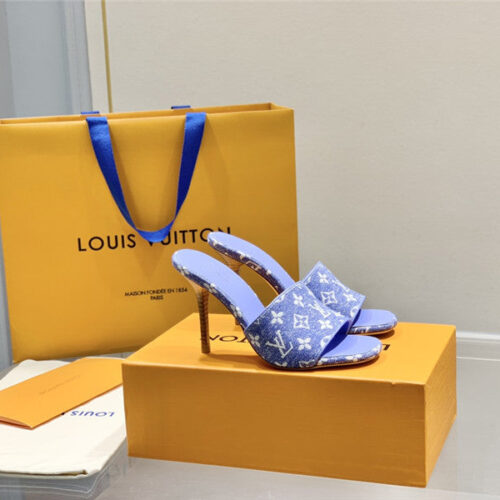 High Quality Luxury Louis Vuitton Monogram High Heel Slippers – Style 38659 product detail