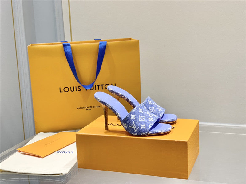 High Quality Luxury Louis Vuitton Monogram High Heel Slippers – Style 38659 product detail