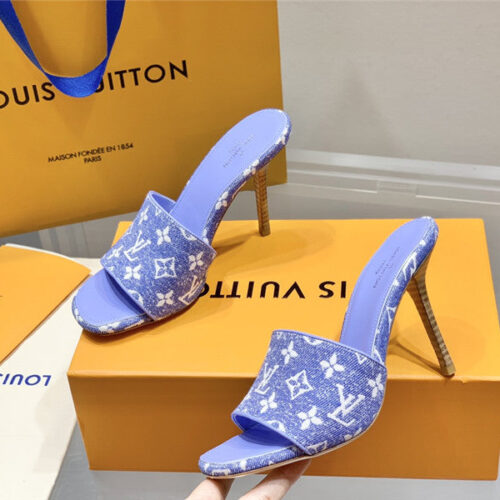 High Quality Luxury Louis Vuitton Monogram High Heel Slippers – Style 38659 product detail