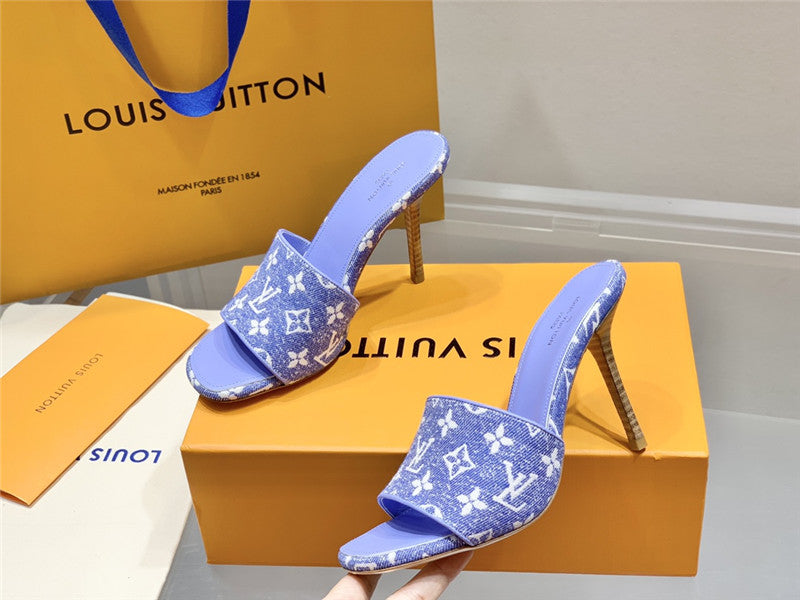 High Quality Luxury Louis Vuitton Monogram High Heel Slippers – Style 38659 product detail