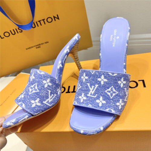 High Quality Luxury Louis Vuitton Monogram High Heel Slippers – Style 38659 product detail