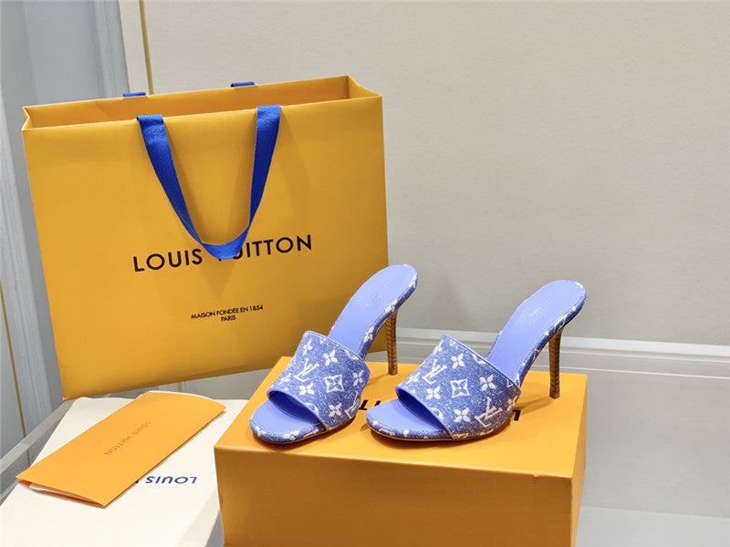 High Quality Luxury Louis Vuitton Monogram High Heel Slippers – Style 38659 product detail
