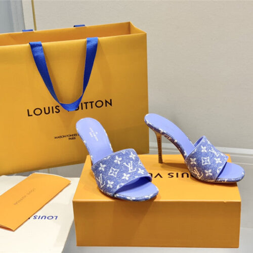 High Quality Luxury Louis Vuitton Monogram High Heel Slippers – Style 38659