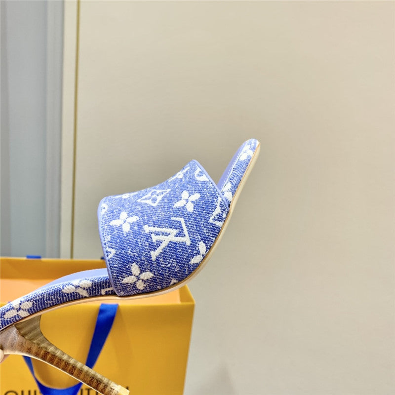 High Quality Luxury Louis Vuitton Monogram High Heel Slippers – Style 38659 product detail