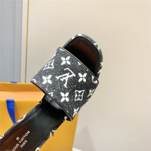 High Quality Luxury Louis Vuitton Monogram High Heel Slippers product detail