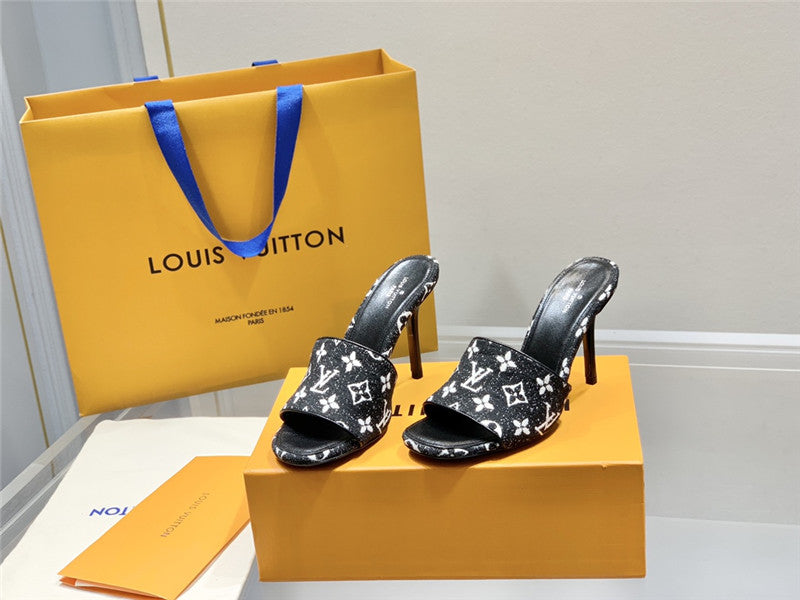 High Quality Luxury Louis Vuitton Monogram High Heel Slippers product detail