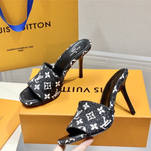 High Quality Luxury Louis Vuitton Monogram High Heel Slippers product detail