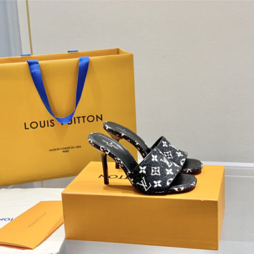 High Quality Luxury Louis Vuitton Monogram High Heel Slippers product detail
