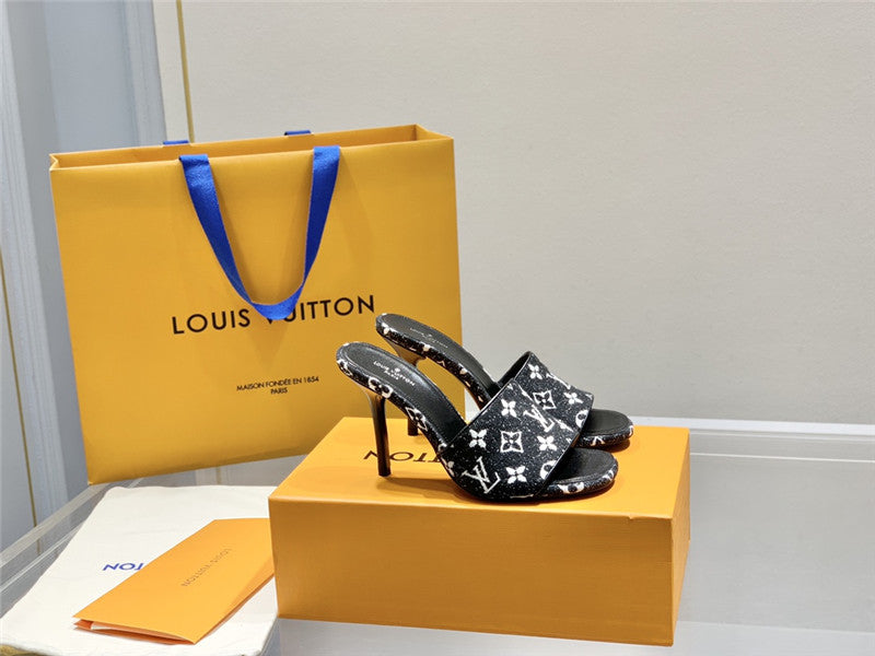 High Quality Luxury Louis Vuitton Monogram High Heel Slippers product detail
