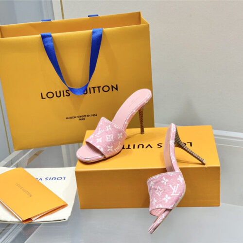 High Quality Luxury Louis Vuitton Monogram High Heel Slippers – Style 07587 product detail