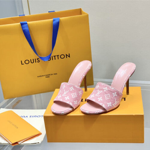 High Quality Luxury Louis Vuitton Monogram High Heel Slippers – Style 07587 product detail