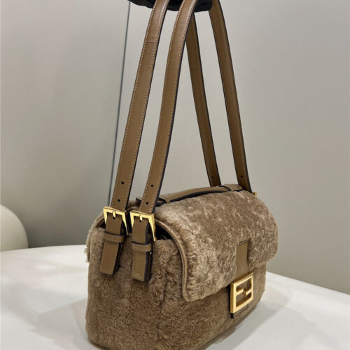 High Quality Luxury Fendi Lambswool Baguette Bag – Style 32535 alternate view