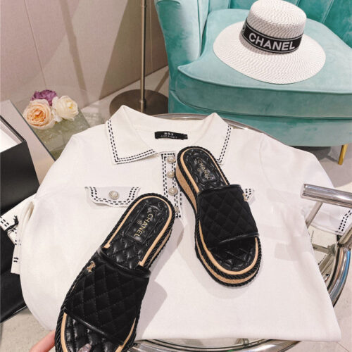 High Quality Luxury Chanel Flat Platform Slippers – Style 01478 alternate view