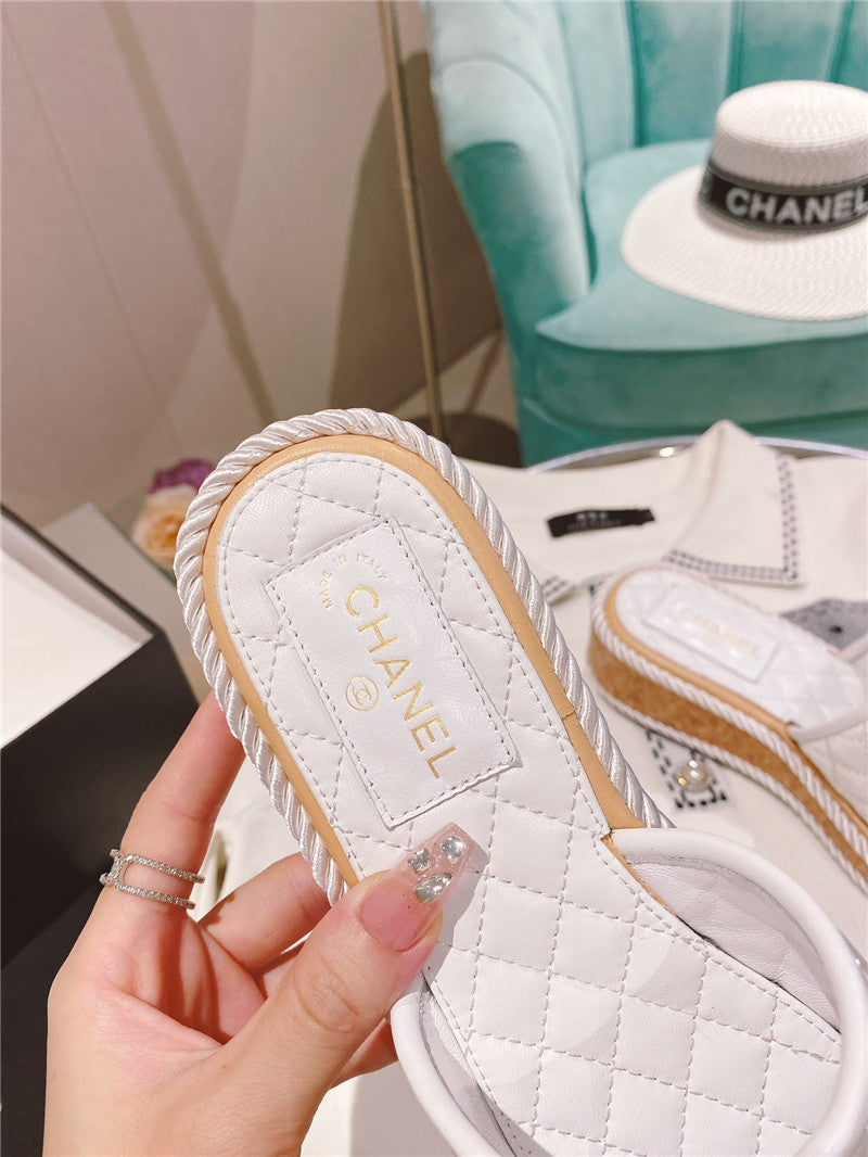 High Quality Luxury Chanel Flat Platform Slippers – Style 32550 product detail