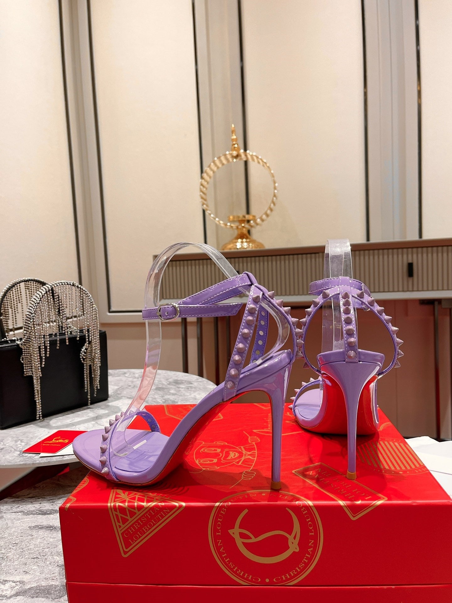 High Quality Luxury Christian Louboutin Spiked Strappy Sandals – Style 57460 product detail