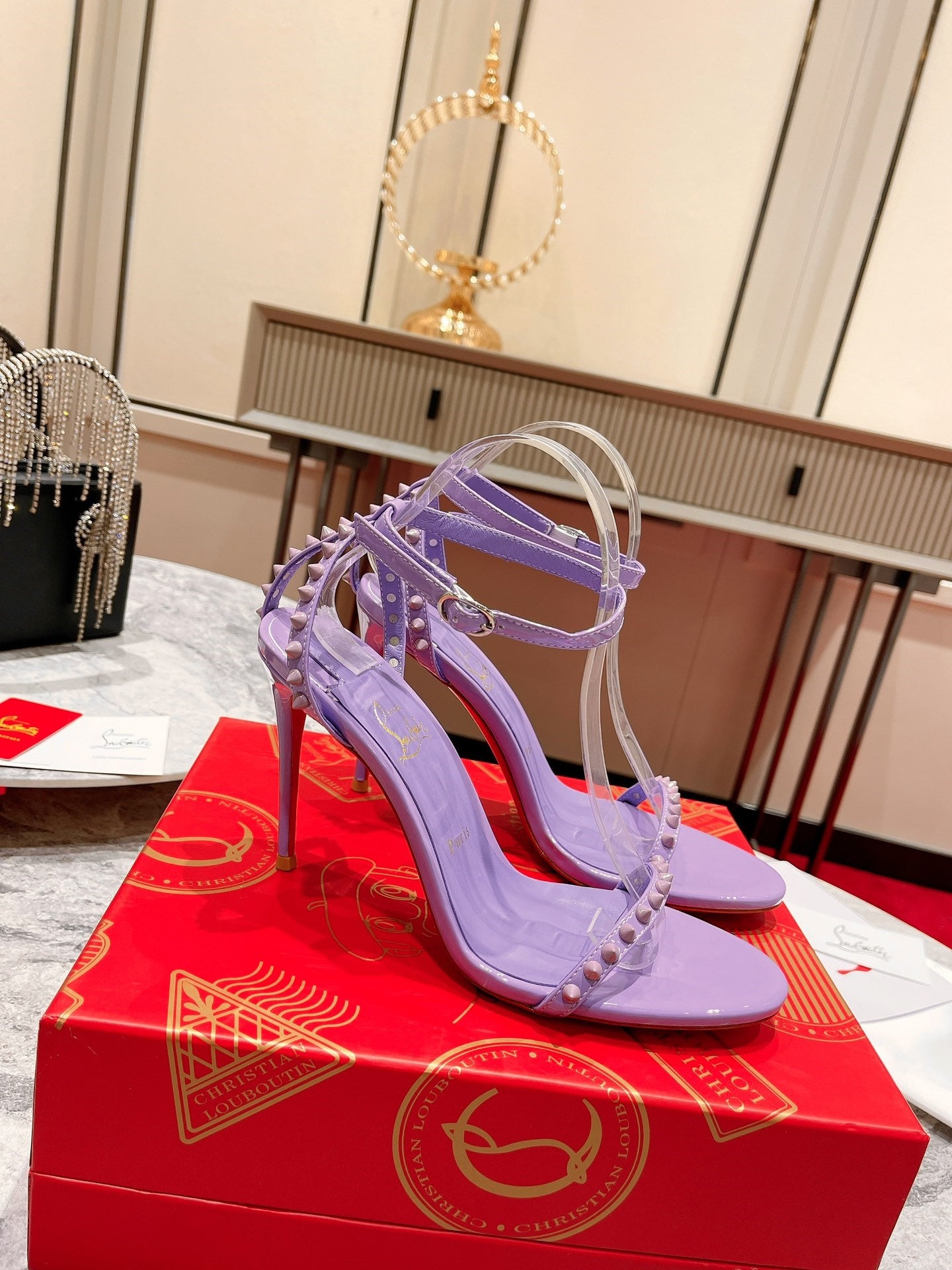 High Quality Luxury Christian Louboutin Spiked Strappy Sandals – Style 57460