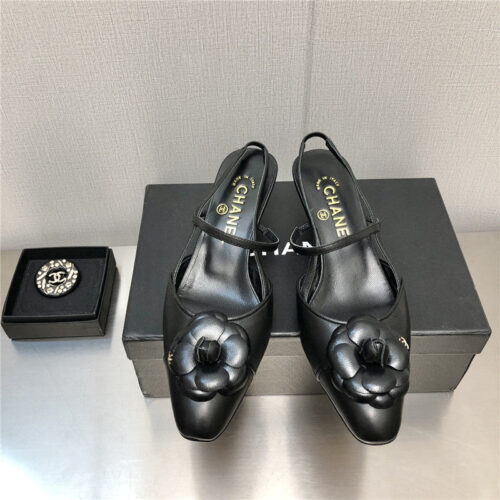 High Quality Luxury Chanel Camellia Square Toe High Heels product detail