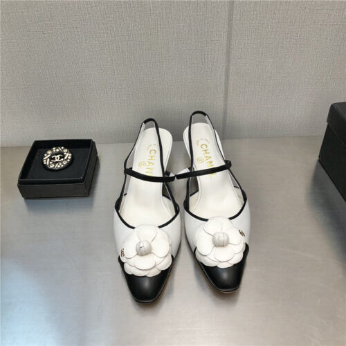 High Quality Luxury Chanel Camellia Square Toe High Heels – Style 59974 product detail