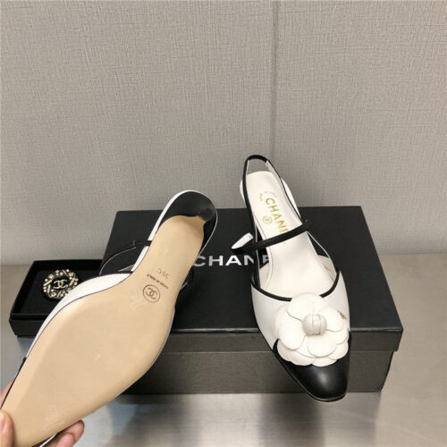 High Quality Luxury Chanel Camellia Square Toe High Heels – Style 59974 product detail