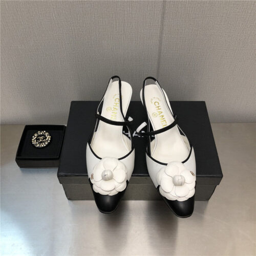 High Quality Luxury Chanel Camellia Square Toe High Heels – Style 59974 product detail