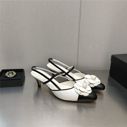 High Quality Luxury Chanel Camellia Square Toe High Heels – Style 59974