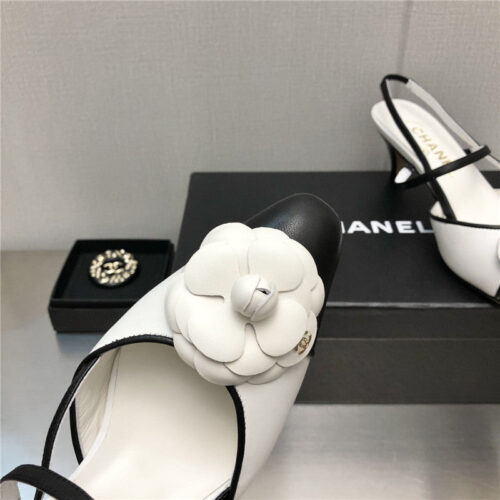 High Quality Luxury Chanel Camellia Square Toe High Heels – Style 59974 product detail