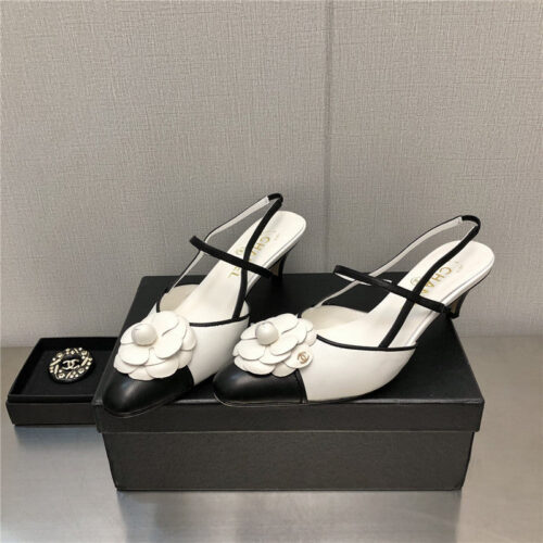 High Quality Luxury Chanel Camellia Square Toe High Heels – Style 59974 product detail