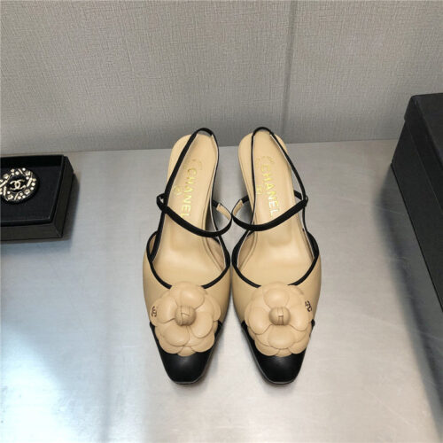 High Quality Luxury Chanel Camellia Square Toe High Heels – Style 96134 product detail