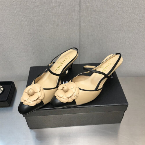 High Quality Luxury Chanel Camellia Square Toe High Heels – Style 96134 product detail