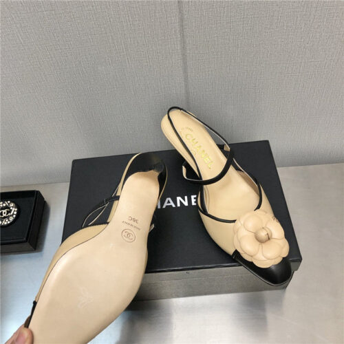 High Quality Luxury Chanel Camellia Square Toe High Heels – Style 96134 product detail