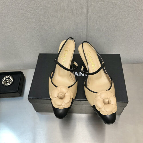 High Quality Luxury Chanel Camellia Square Toe High Heels – Style 96134 product detail