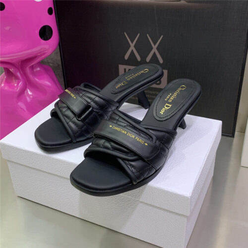 High Quality Luxury Dior Cd Logo Square Toe High Heel Sandals product detail