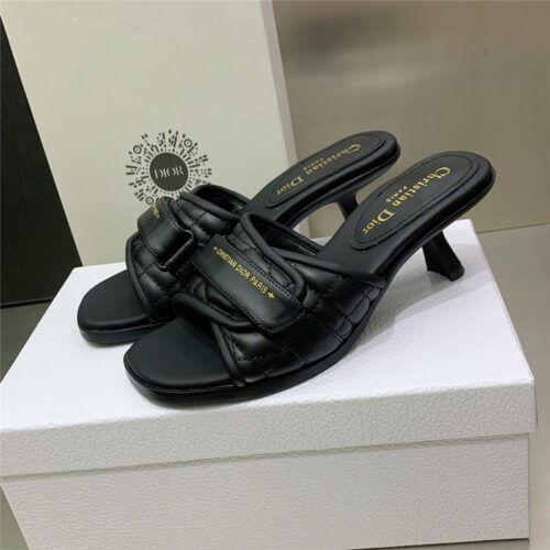 High Quality Luxury Dior Cd Logo Square Toe High Heel Sandals alternate view