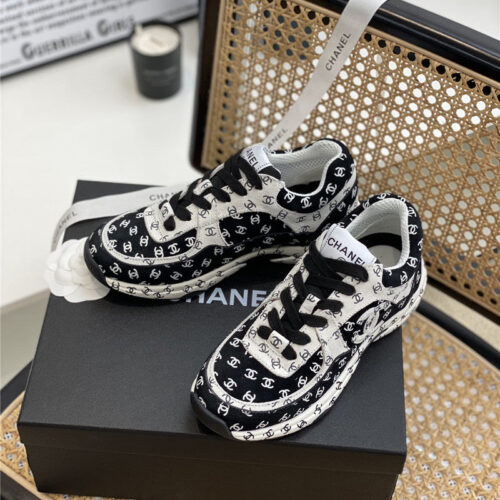 High Quality Luxury Chanel Full Logo Sneakers – Style 64582 alternate view