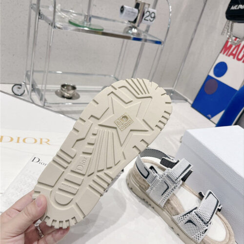 High Quality Luxury Dior Velcro Hemp Rope Sandals product detail