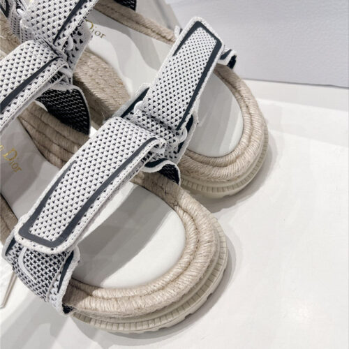 High Quality Luxury Dior Velcro Hemp Rope Sandals product detail