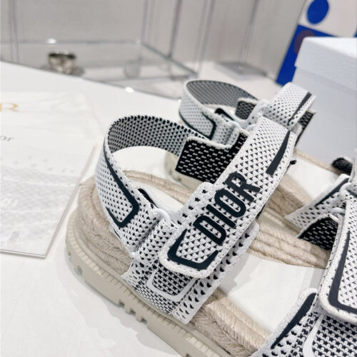 High Quality Luxury Dior Velcro Hemp Rope Sandals product detail